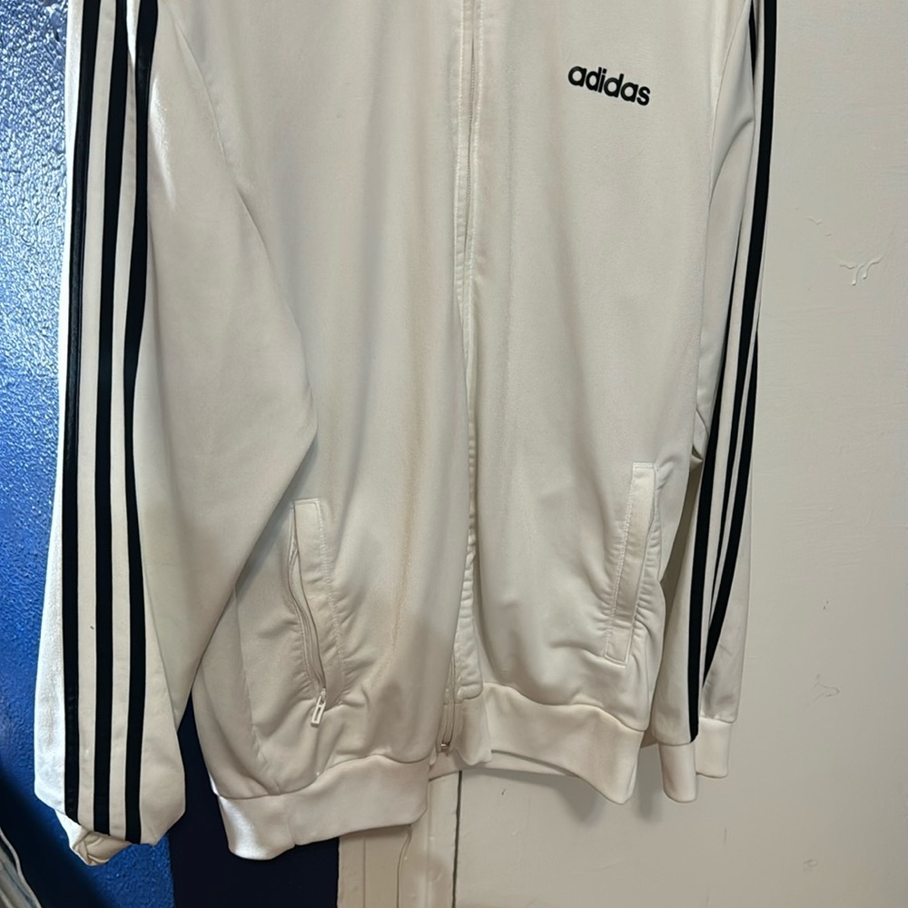 White adidas track suit jacket men’s size medium